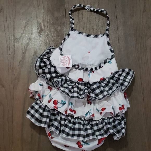 Cute Baby Cherry Halter Outfit - Picture 4 of 5
